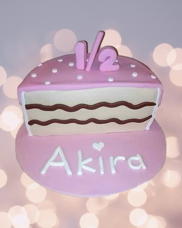 Pink Half-Birthday Celebration Cake