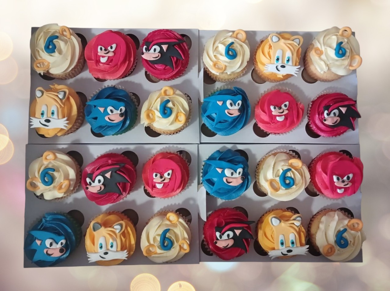 Vibrant Sonic Character Cupcakes